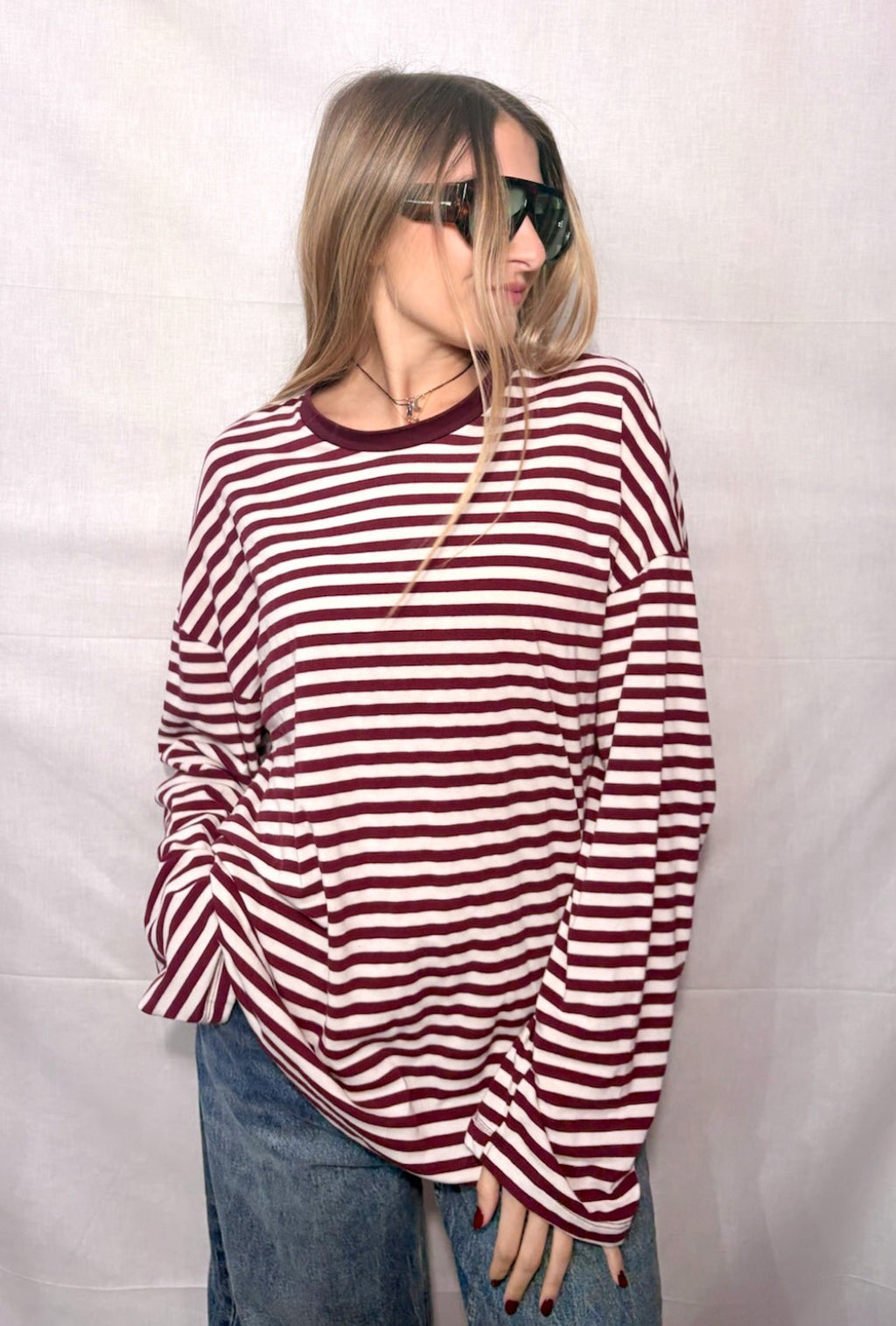 Maglia Righina - Borgundy & White