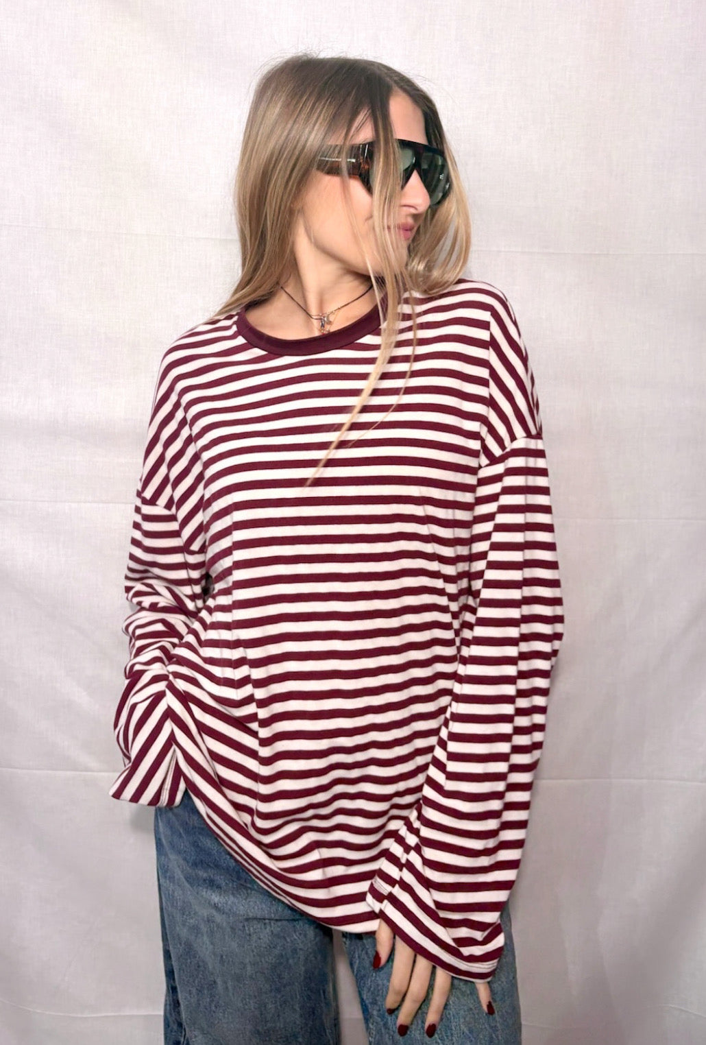 Maglia Righina - Borgundy & White