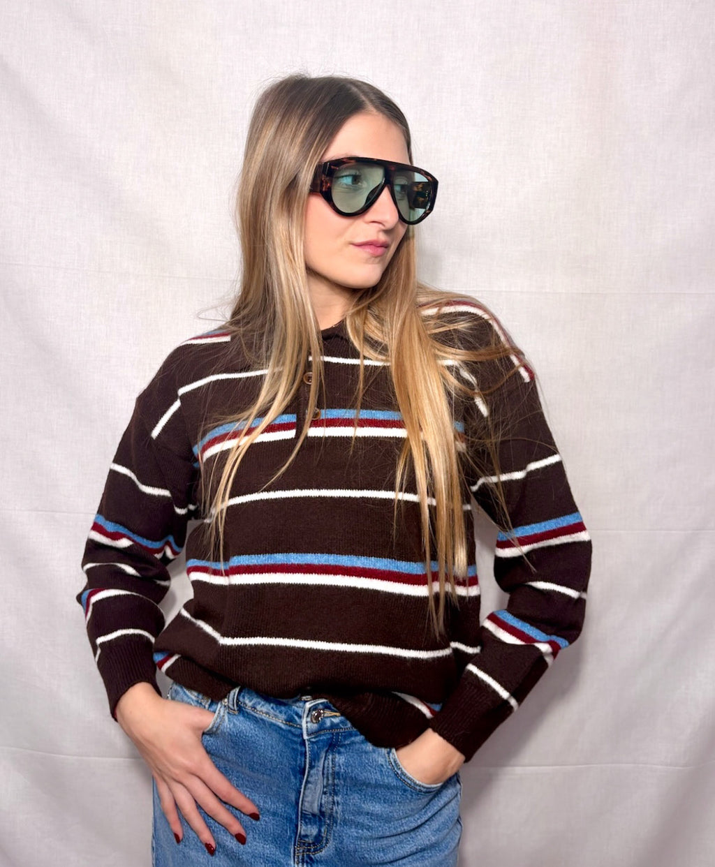 Maglione Polo Scholar a righe