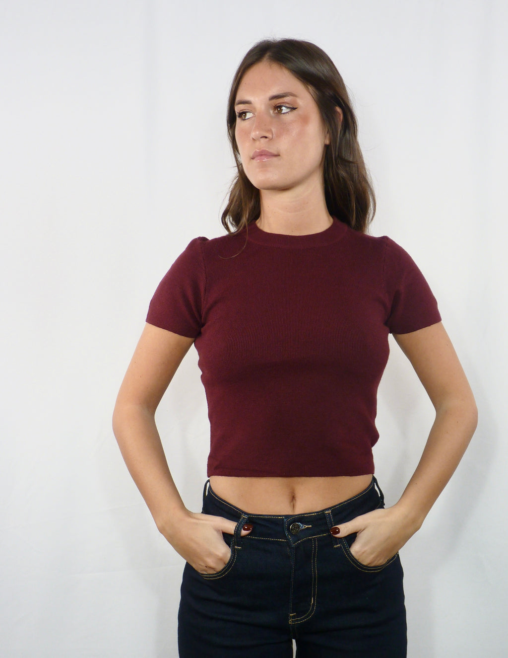 T-shirt in maglina Bordeaux