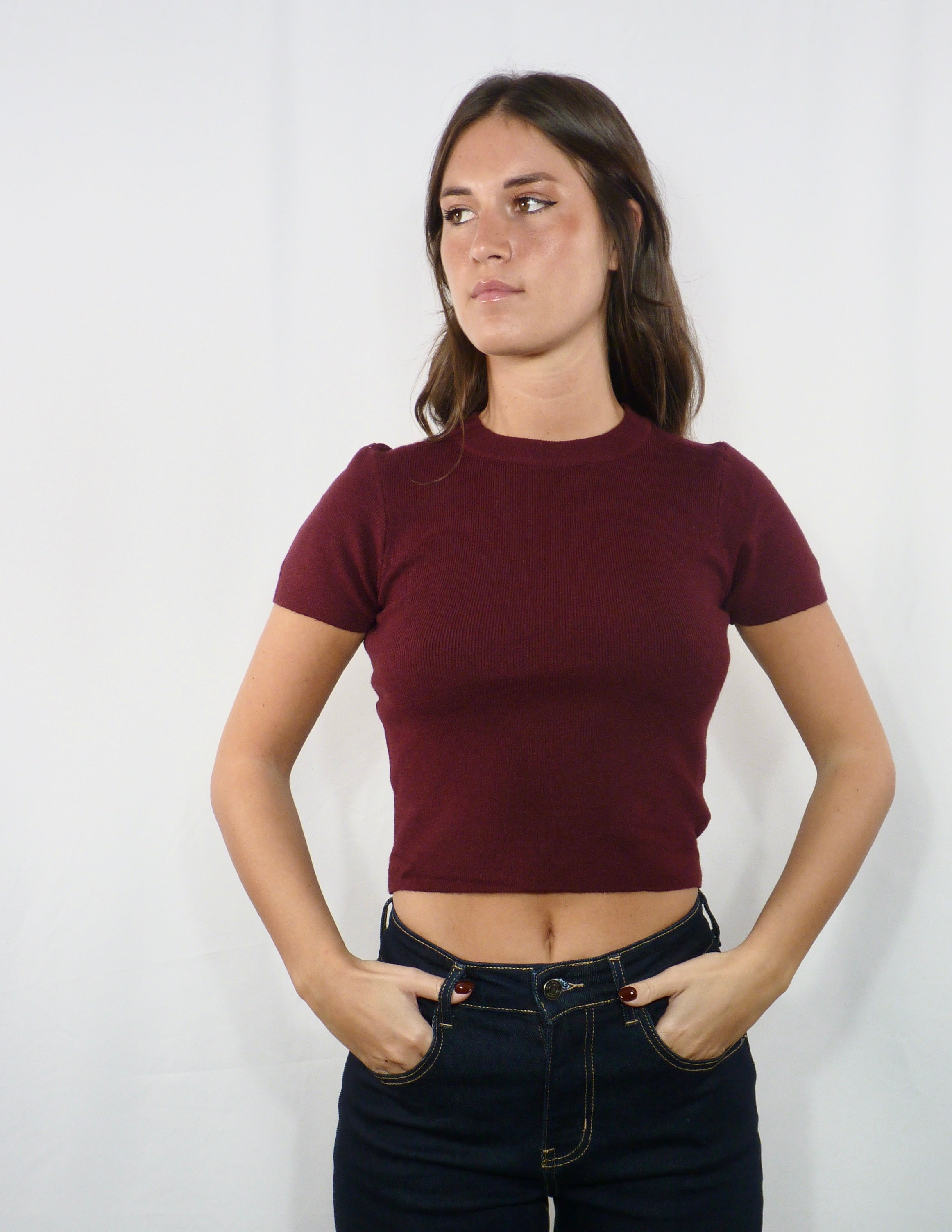 T-shirt in maglina Bordeaux