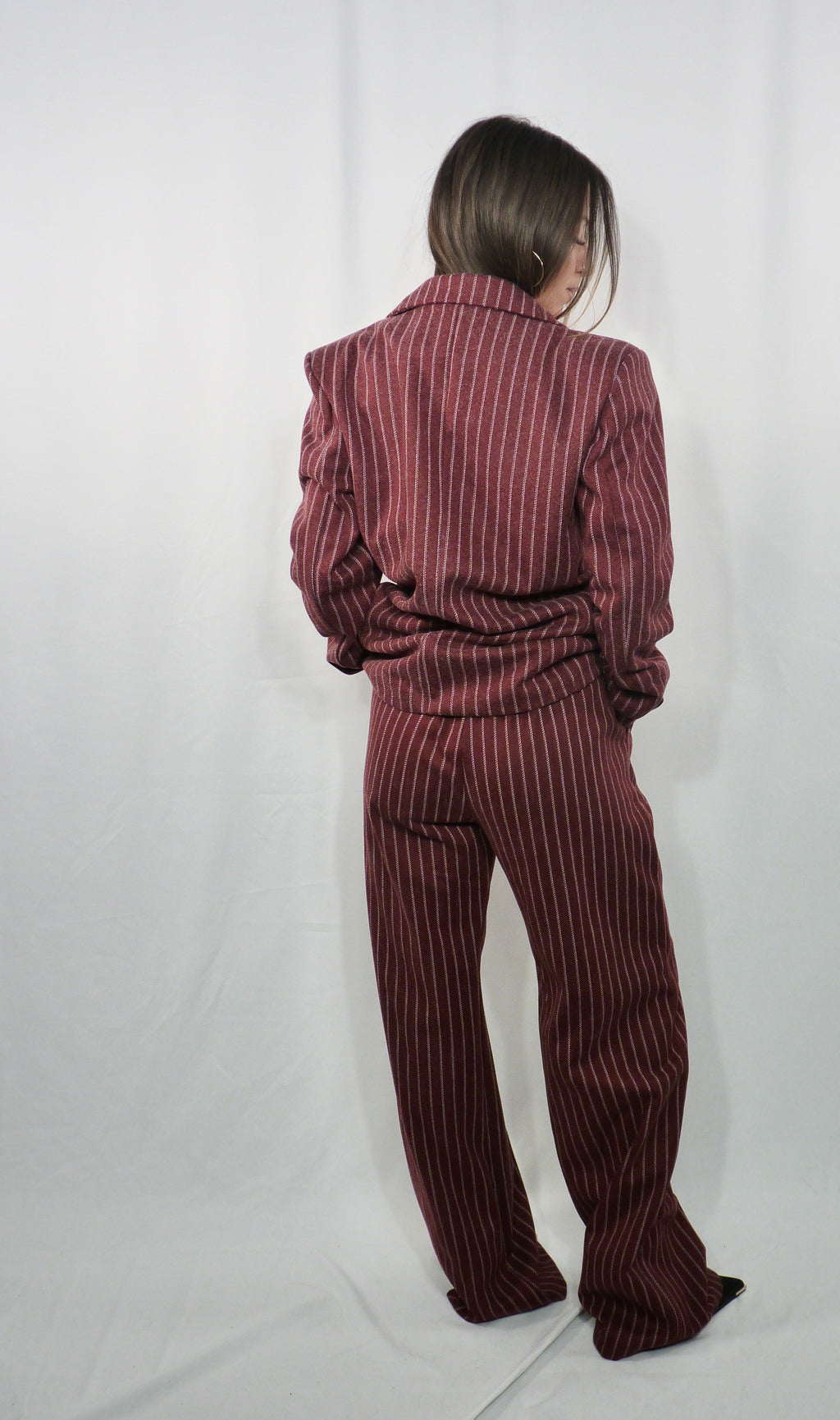 Completo gessato Winter Bordeaux