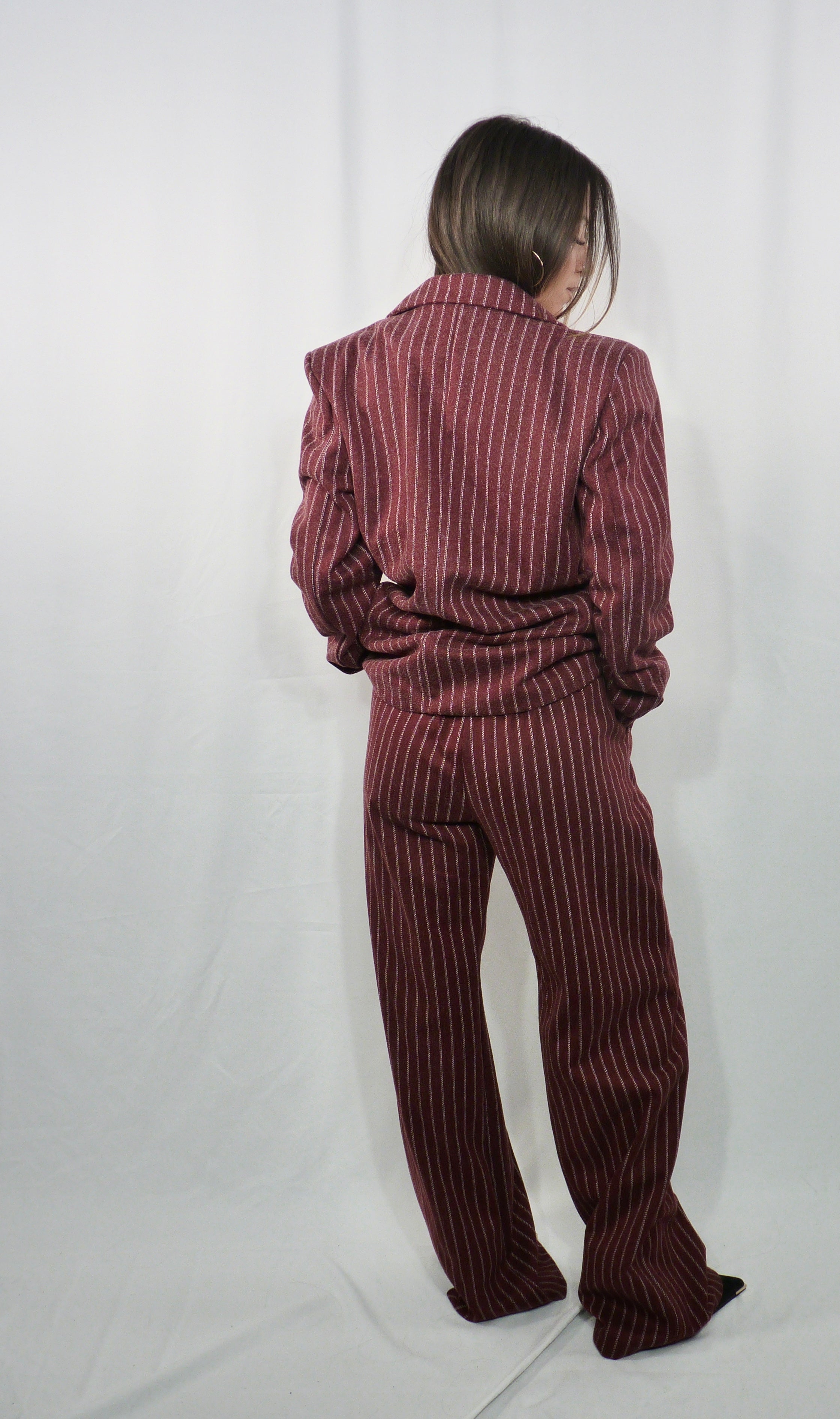 Completo gessato Winter Bordeaux