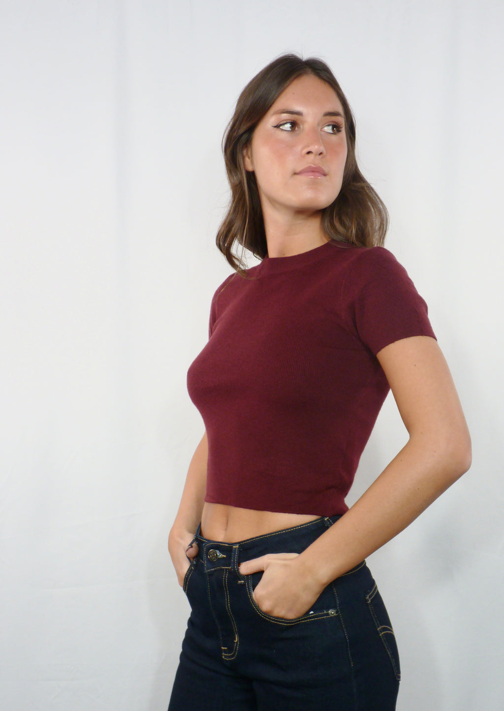 T-shirt in maglina Bordeaux