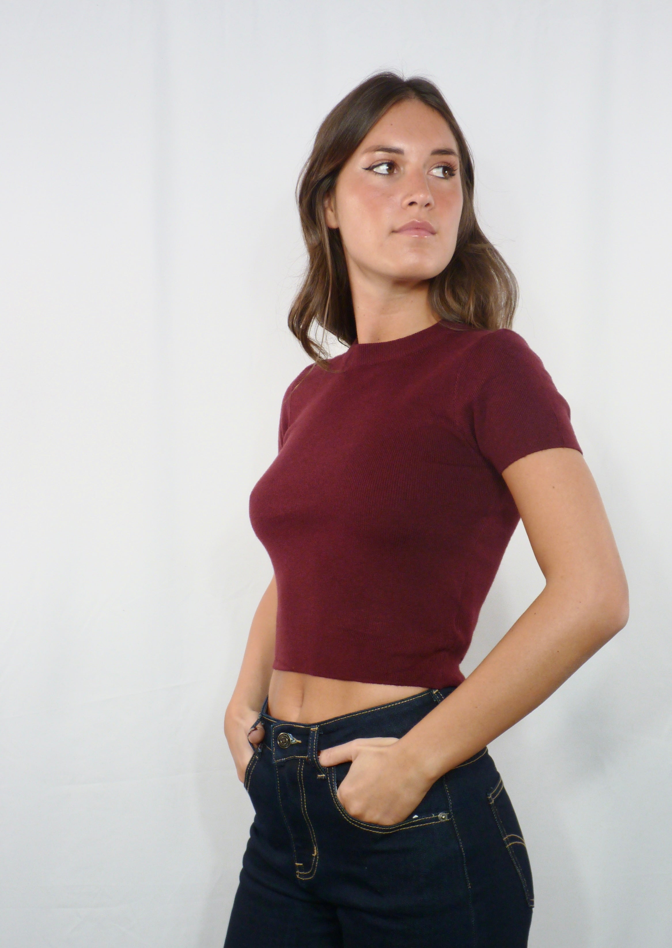 T-shirt in maglina Bordeaux