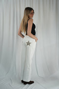 Jeans White Leo Stars
