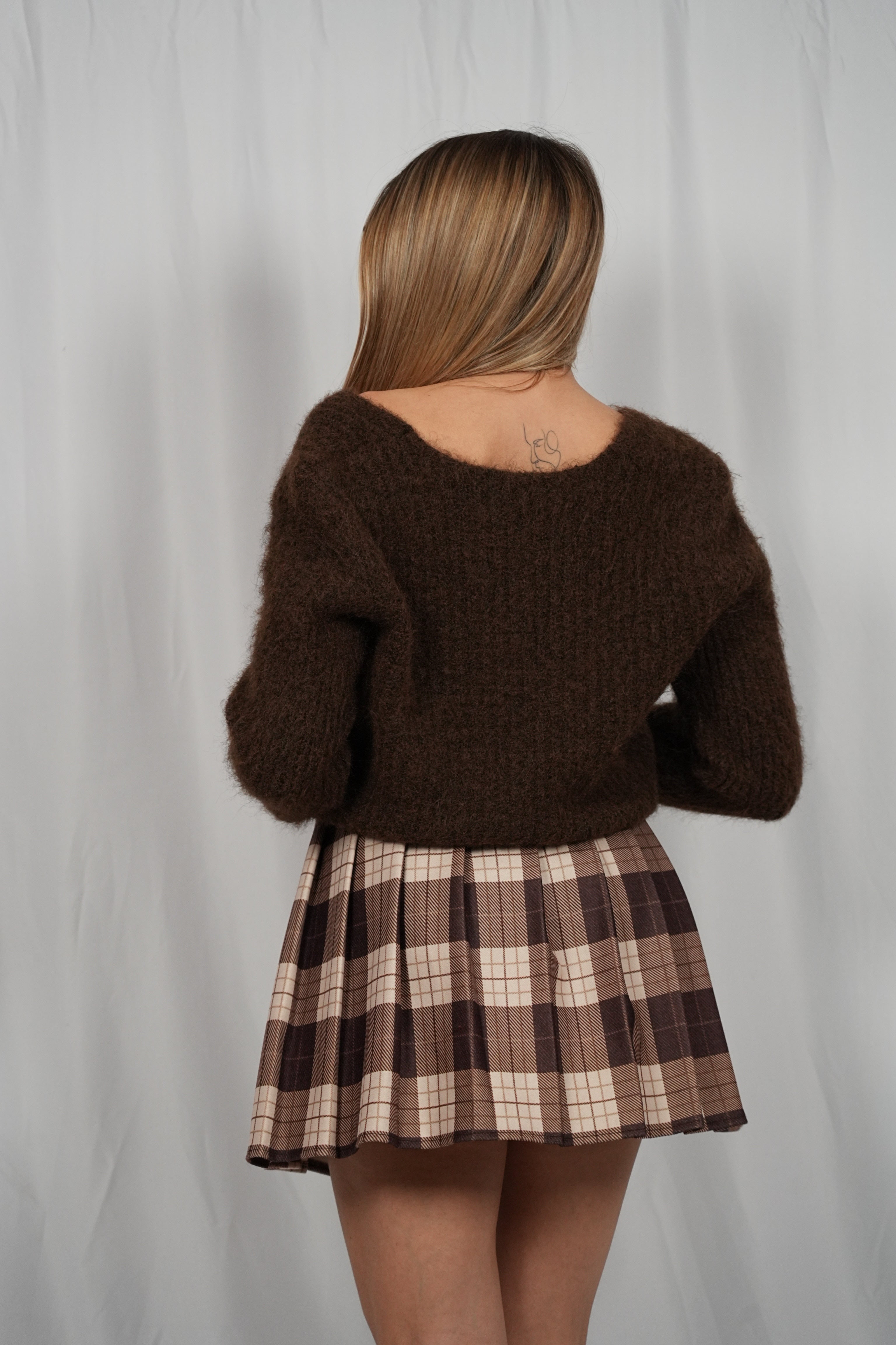 Maglione soft V Brown