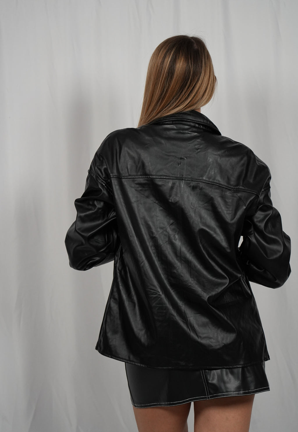 Camicia effetto pelle Black