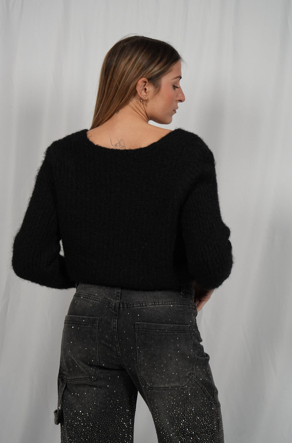 Maglione soft V Black