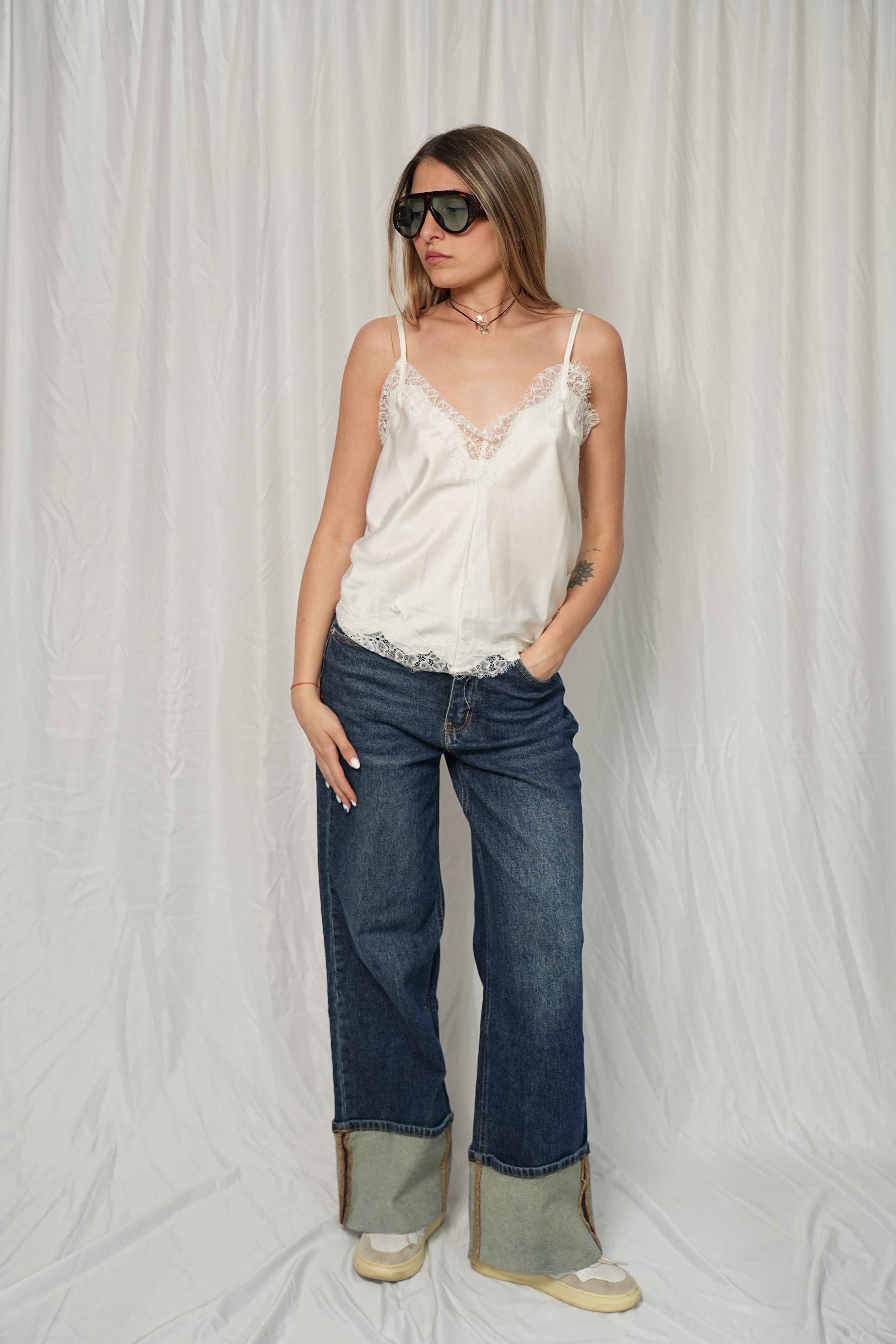 Canotta Satin Lace
