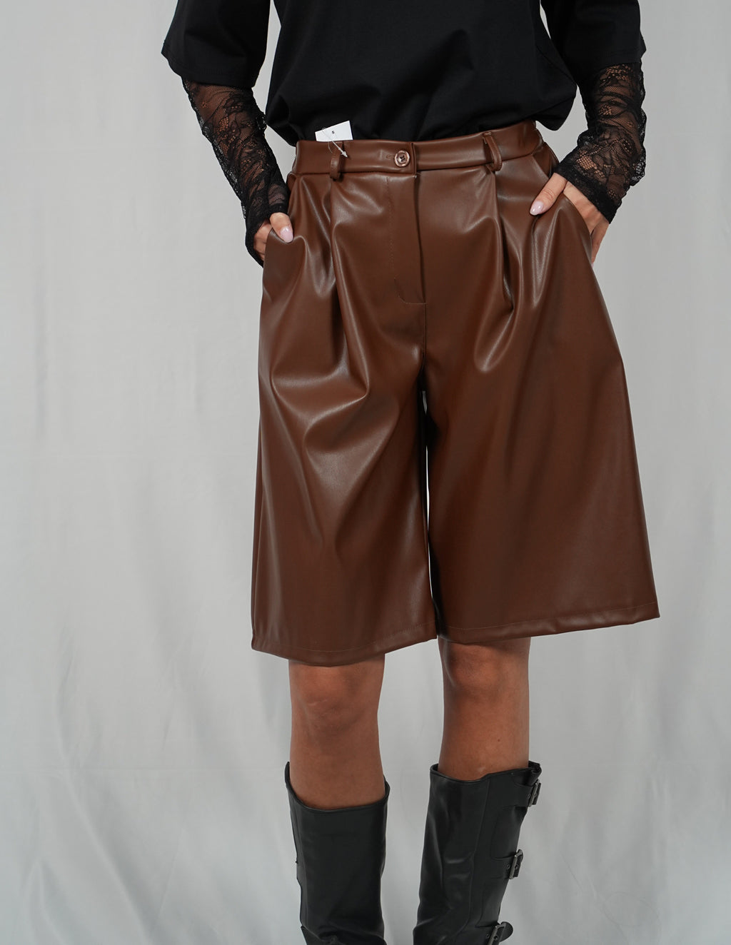 Bermuda ecopelle Cioccolato