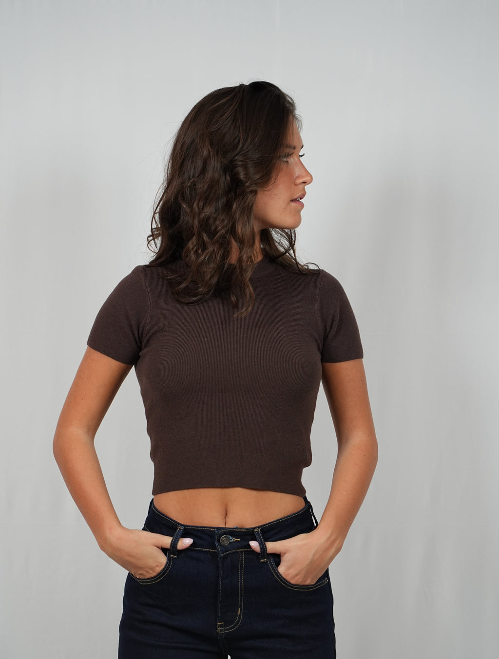 T-shirt in maglina Brown