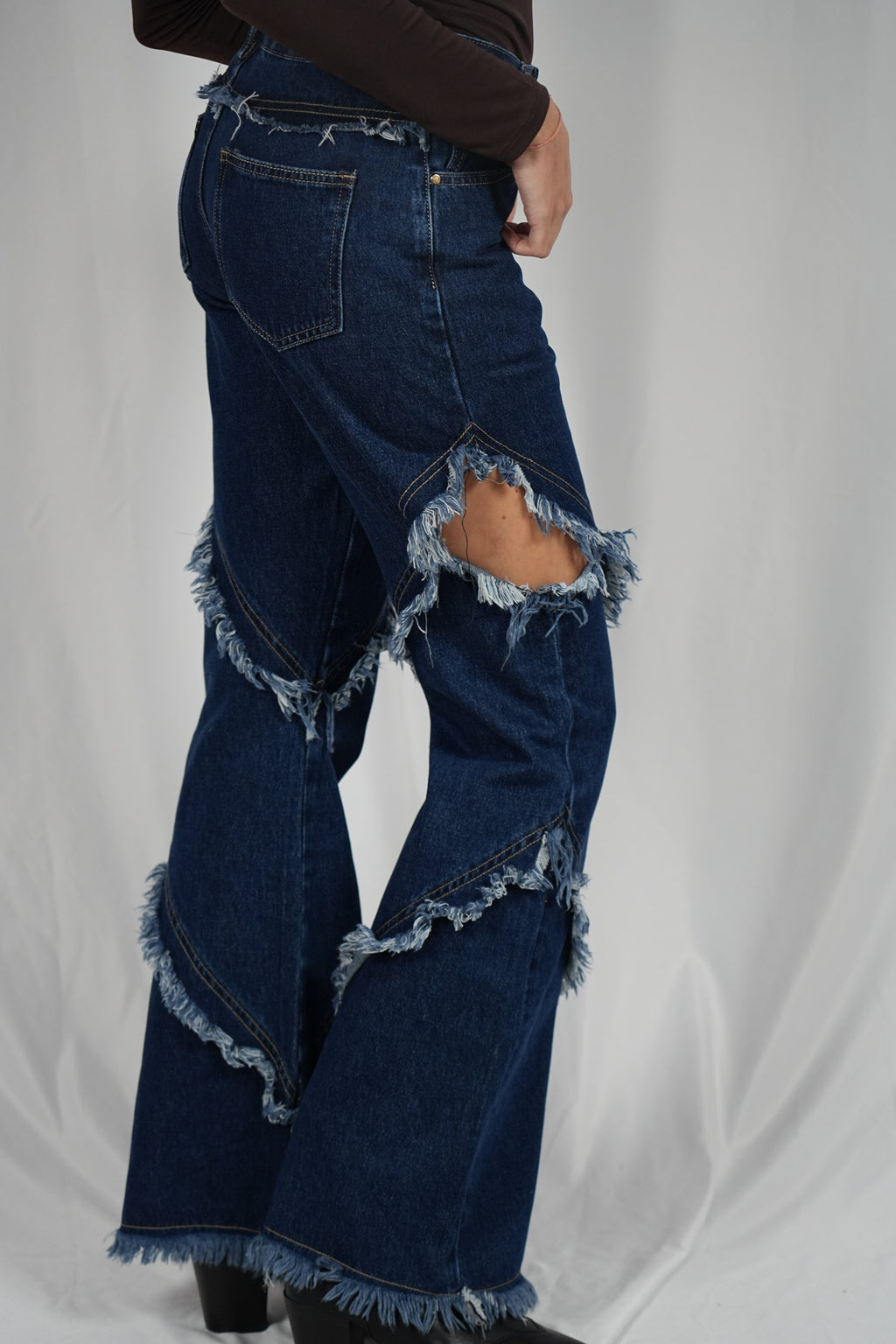 Jeans zampa Distressed