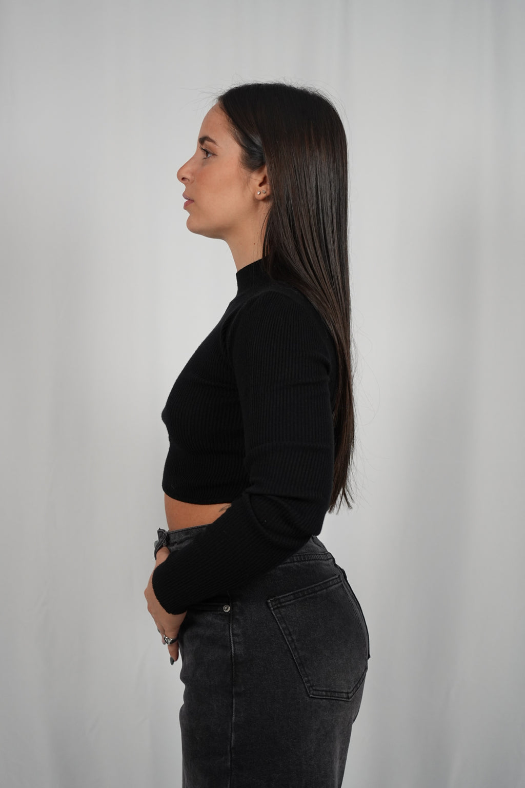 Maglioncino crop Black