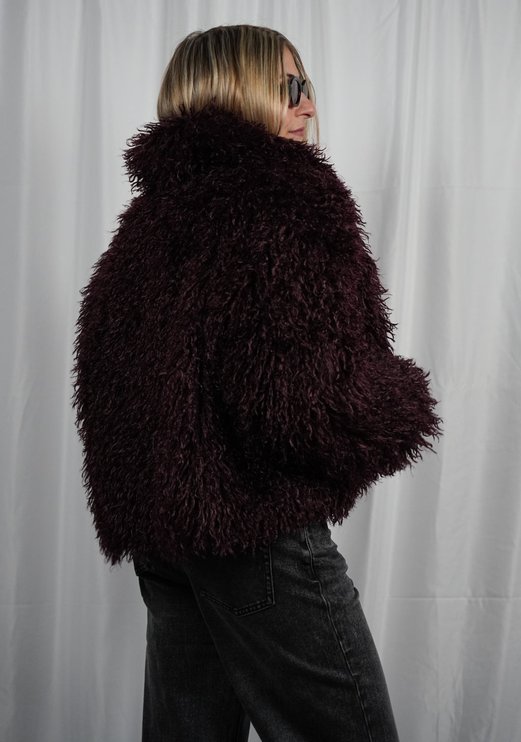 Pelliccia Fluffy Bordeaux