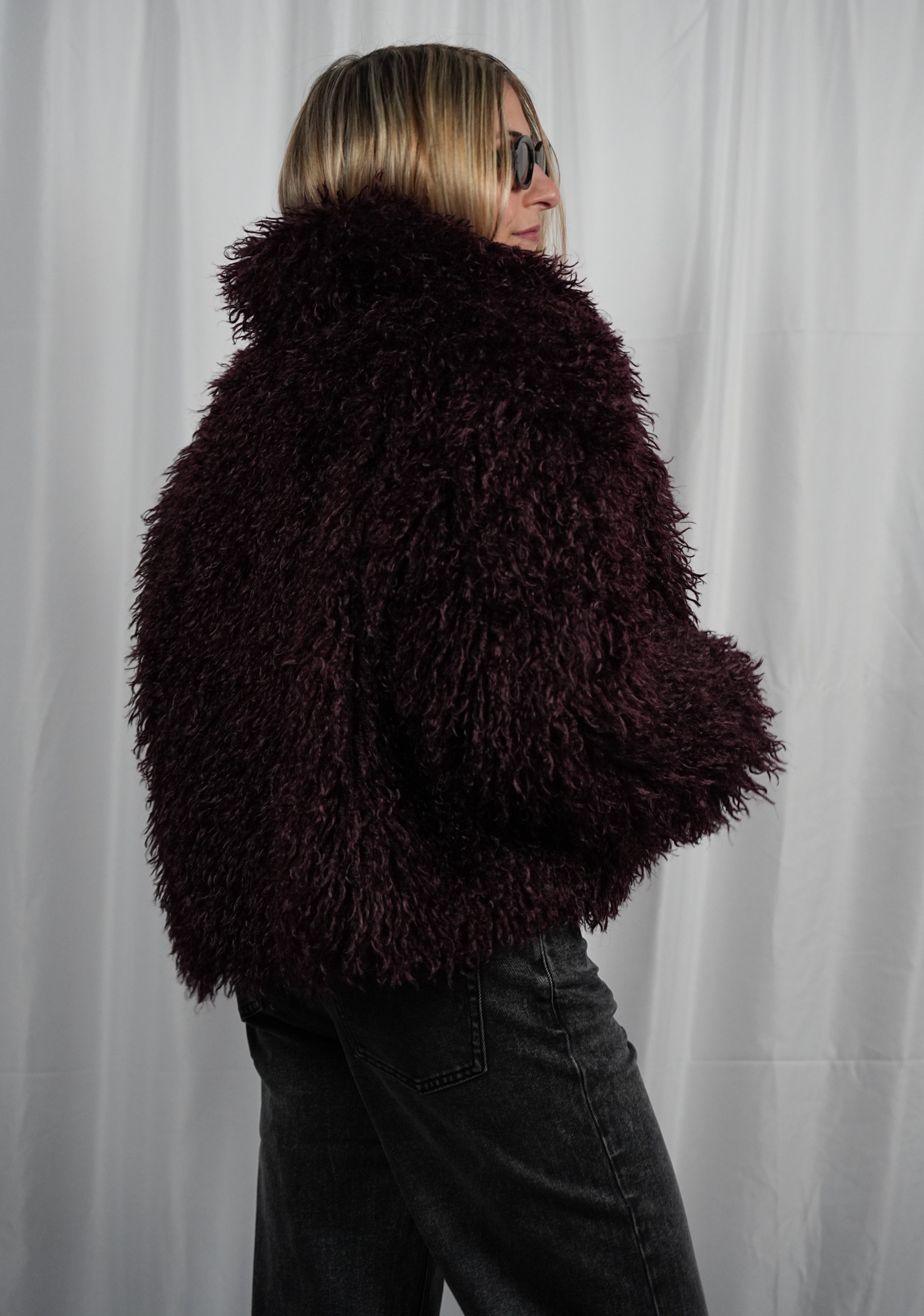 Pelliccia Fluffy Bordeaux