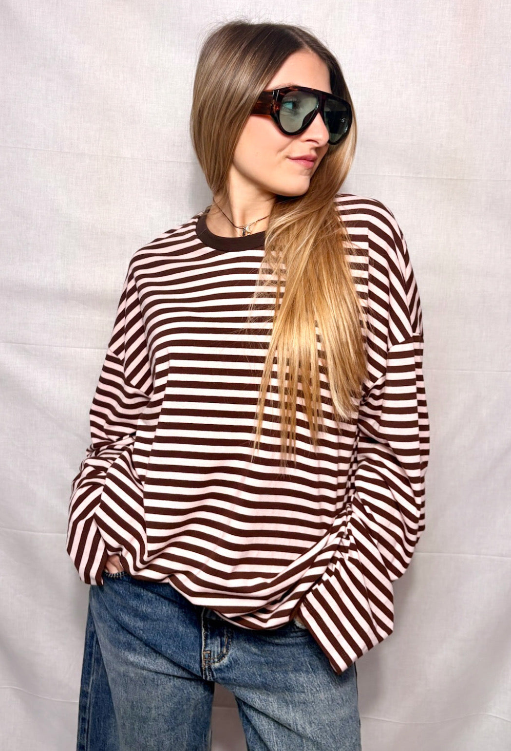 Maglia Righina - Pink & Brown