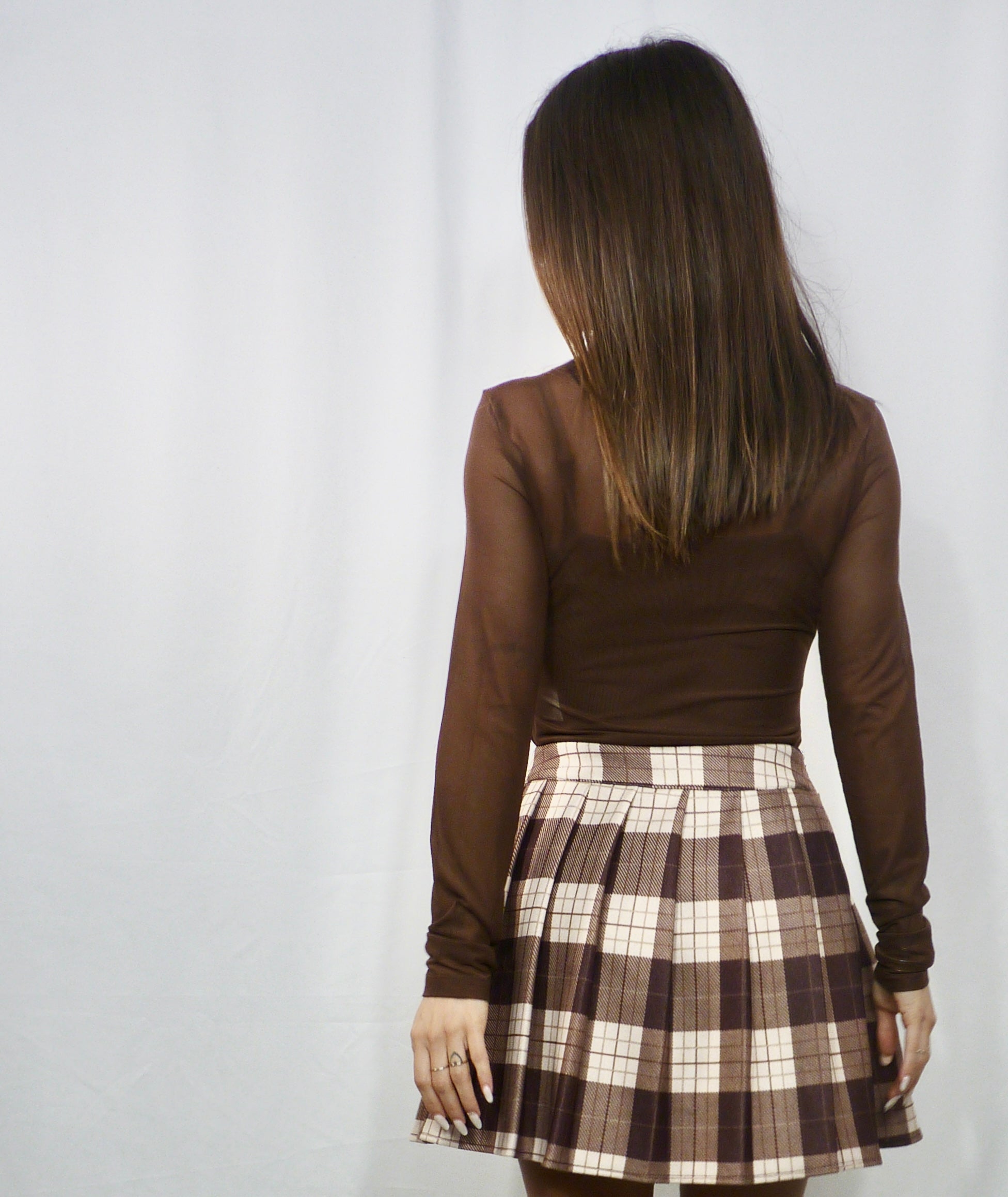 Body velato con canotta Brown