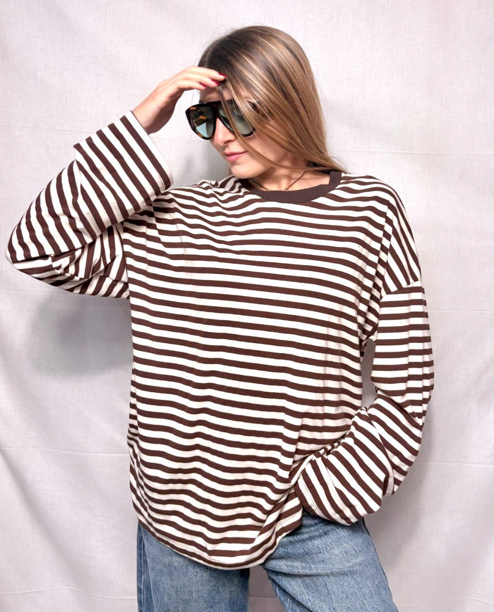 Maglia Righina - white & Brown