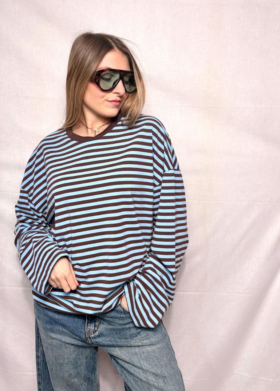 Maglia Righina - Blue & Brown