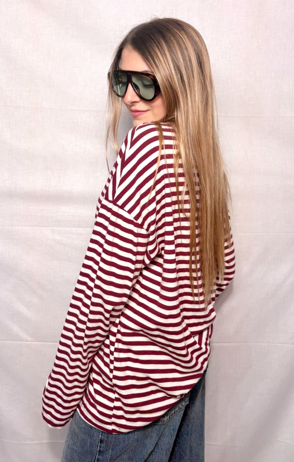 Maglia Righina - Borgundy & White