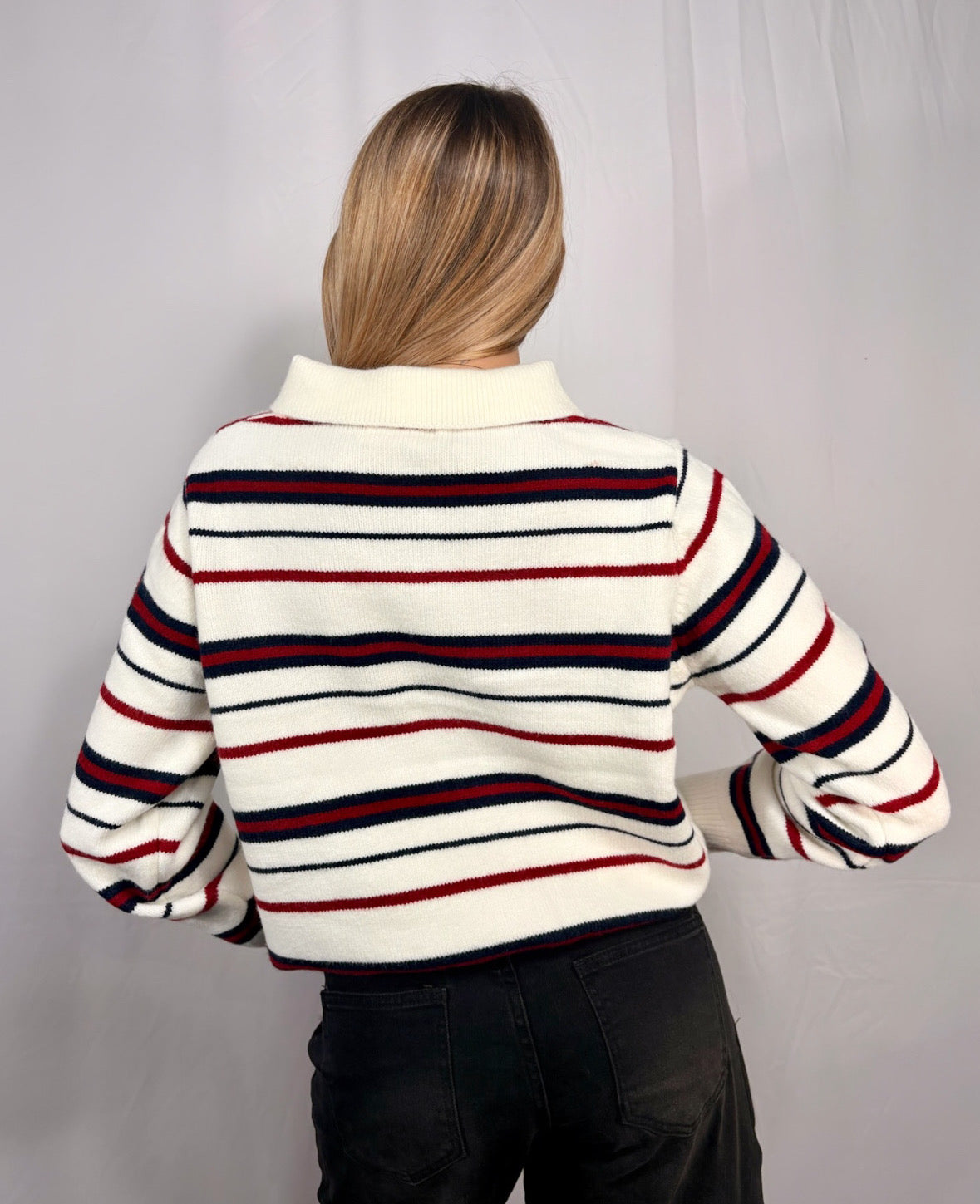 Maglione Polo Scholar a righe White