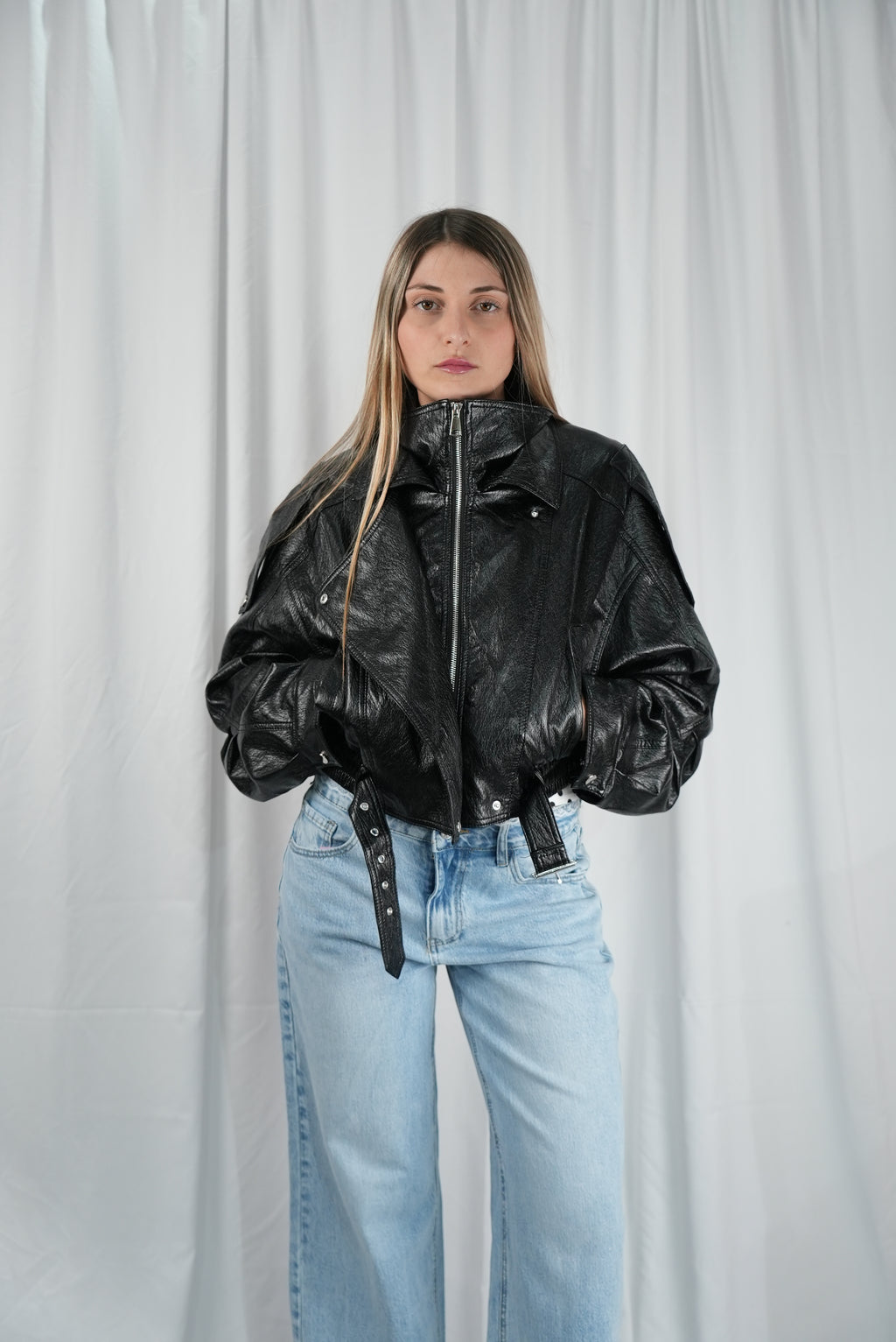 Jacket Ecopelle Zip Glossy