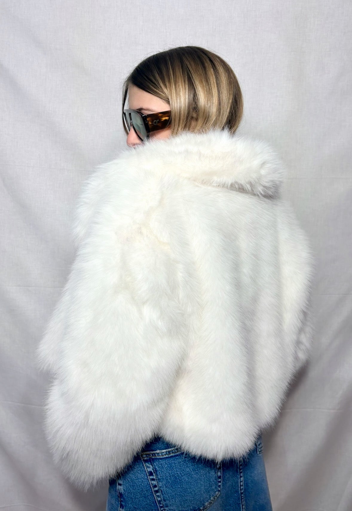 Pelliccia crop white