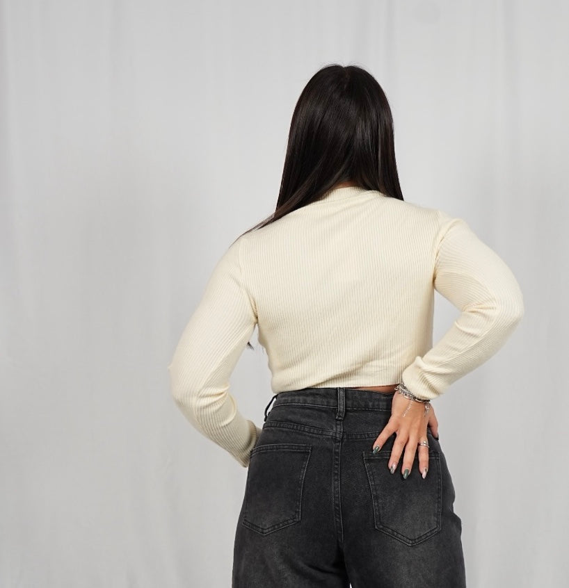 Maglioncino crop Panna