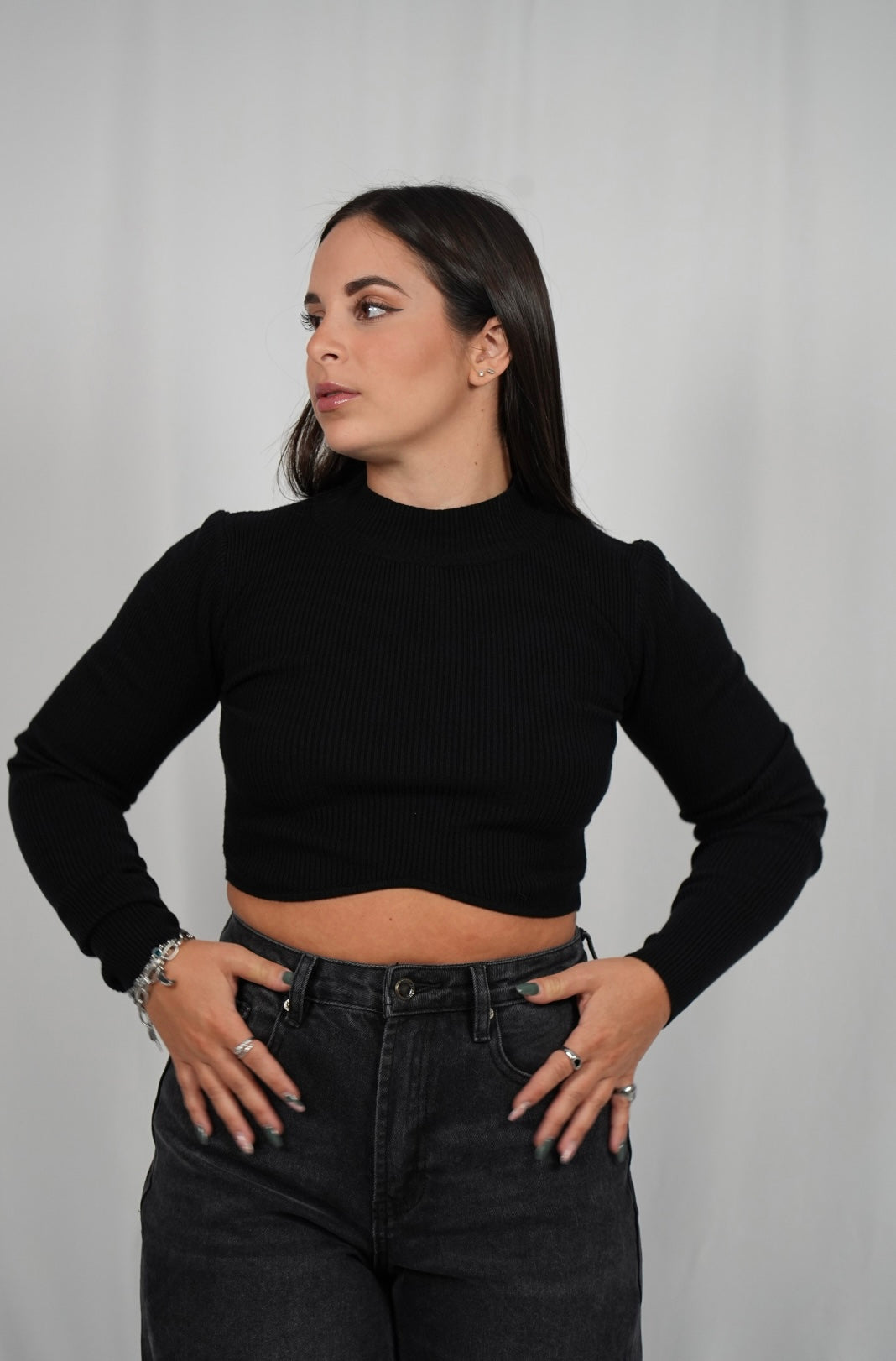 Maglioncino crop Black